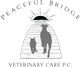 Logo with a beehive, a silhouette of a cat and a dog inside it, and a sun rising behind. Curved text above reads "Pleasant Grove" and below it says "Veterinary Clinic.